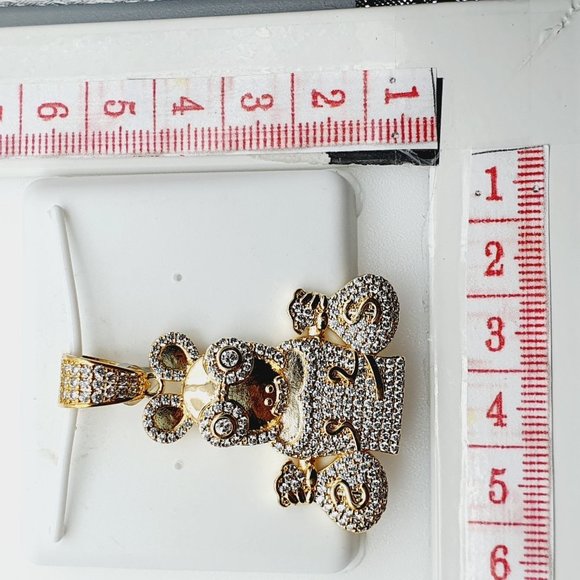 "14K Gold Plated Cubic Zircon Pendant, EVBRS361 - Picture 9 of 9